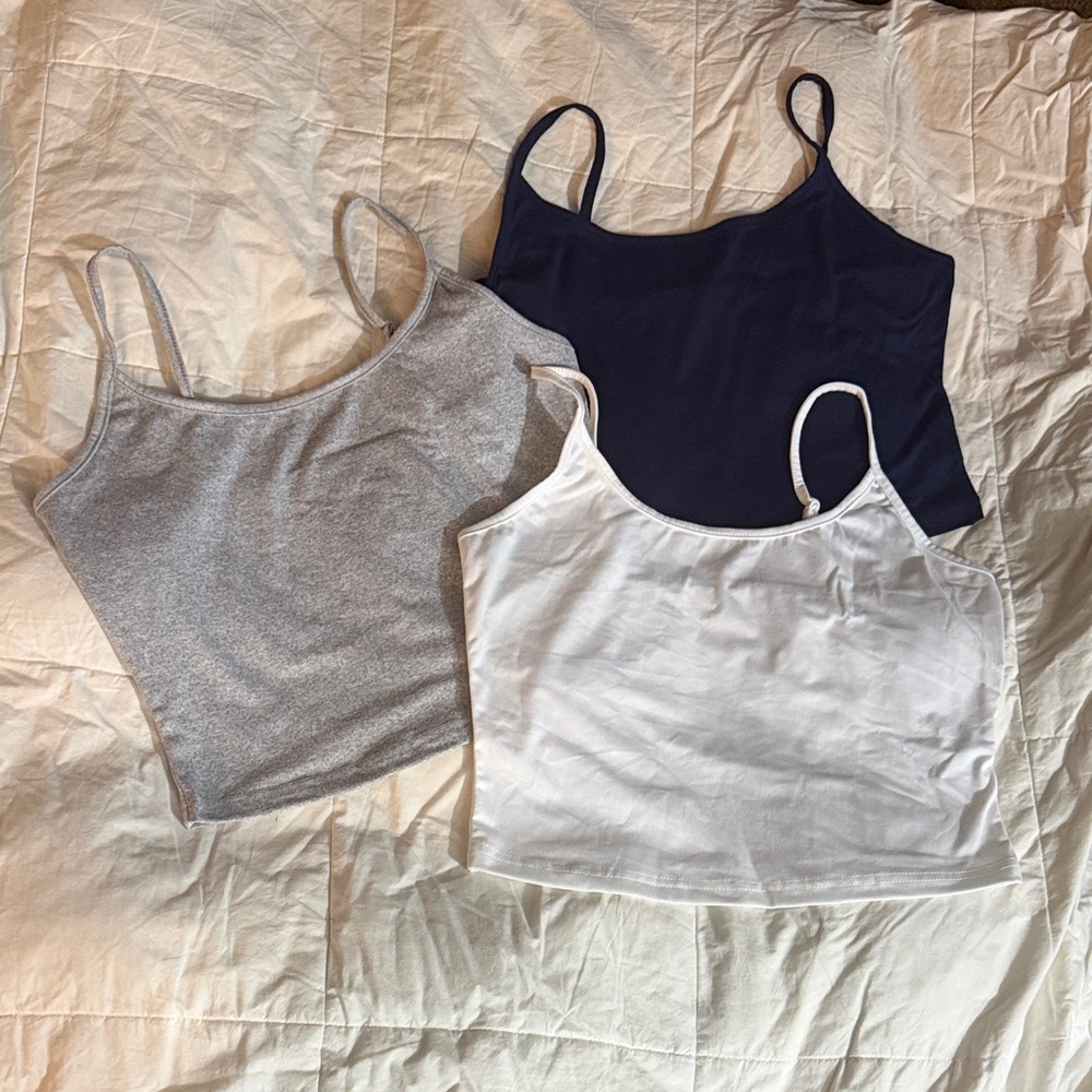 SHEIN Women's Camisole Trio - Gray, Navy, White